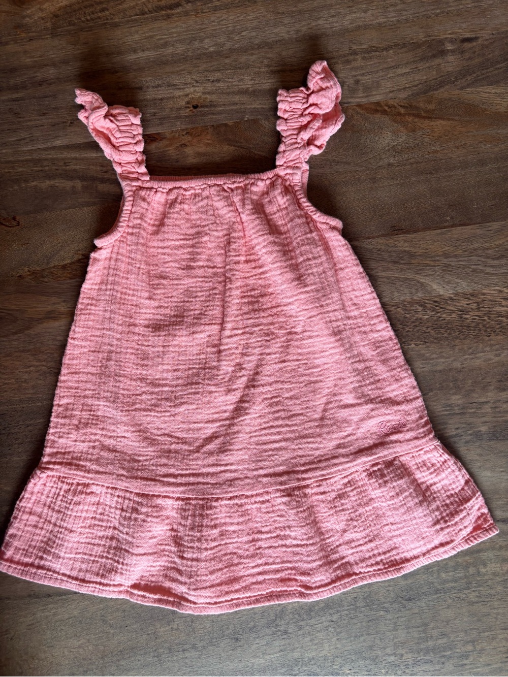 Roots Pink Ruffled-Strap Summer Dress for Girls